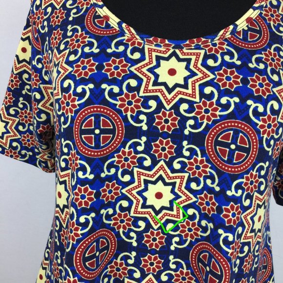 LuLaRoe Perfect T XS Geometric Tunic Slit Sides - Picture 2 of 8